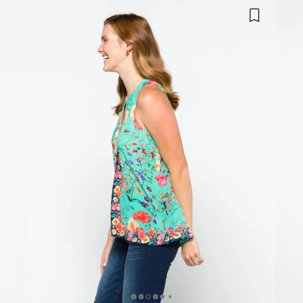 TOLANI,Camila Silk Blouse, light green - Picture 3 of 4